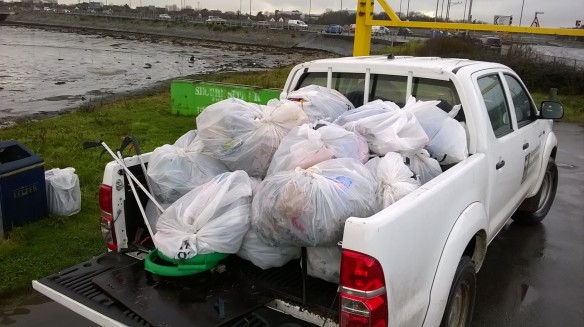 Our truck full of litter! We ended up doing two loads like this. 